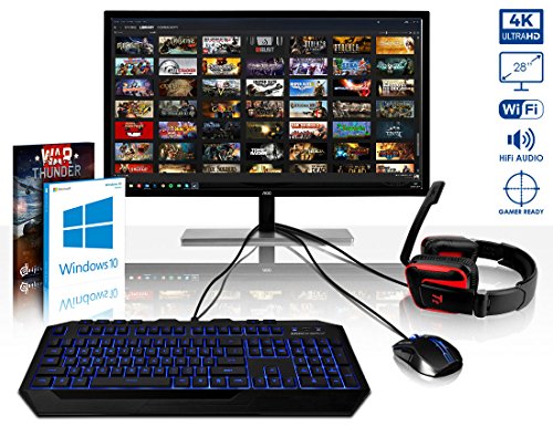 VIBOX Hardline GL580T-49 Komplett-PC Paket Gaming PC – 4,2GHz Intel i5 Quad Core CPU, GTX 1080 Ti, leistungsfähig, Wassergekühlter Desktop Gamer Computer mit Spielgutschein, 28″ 4K Monitor, Gamer Tastatur & Mouse, Windows 10, Weiß Innenbeleuchtung, lebenslange Garantie* (3,8GHz (4,2GHz Turbo) Intel i5 7600K Kabylake Quad 4-Core Prozessor CPU, Nvidia GeForce GTX 1080 Ti 11GB Grafikkarte, 16GB Crucial Ballistix 2400MHz RAM, 240GB SSD, 2TB Festplatte, Gewohnheit Wasserkühlung, NZXT Gehäuse) - 2
