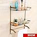 Produktbild NAERFB Badezimmer Alle Kupfer antik Regal europäischen Badezimmer Anhänger Badezimmer Retro Double Layer Badezimmer Regal Wandhalterung Bad Regal (Farbe: 7#)