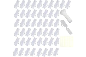 BATHEIDON 50 Pièces Etiquette Cable, étiquettes marque cable, Transparent étiquette pour cable en Plastique Boîte Étiquettes de Câbles, Contient 50 etiquette de cable electrique, 50 colliers et 84 Étiquettes