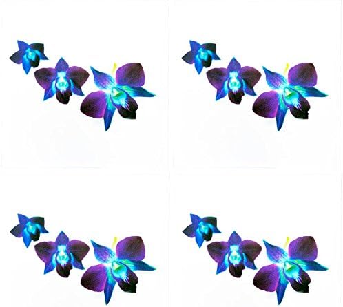 Set of 4 Purple Orchid Cotton Table Napkins/Serviettes