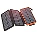 Price comparison product image Solar Charger 24000mAh Waterproof Portable Charger, ADDTOP Power Bank with 3 Solar Panels Foldable Battery Pack 2 USB For iPhoneX, 8/7plus, iPad, Samsung, All Smartphone, Outdoor Camping Travelling