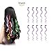 FESHFEN 10 Pcs Light Purple Curly Wave Clip on in Hair Extensions Hairpieces 18 Inches Long Remy Hair Colored Party Highlights Hair Accessories DIY Hair Decoration Cosplay with Gift Hairpin