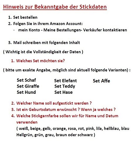 Baby Kinder Set 3 teilig Babydecke mit Namen bestickt Teddy Halstuch Taufe Geburt - 2