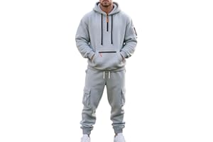 MEDUOLA Survêtement Homme Hiver Veste à Zip avec Capuche Pantalon Jogging à Poche Ensemble 2 Pièces Chaud et Confortable