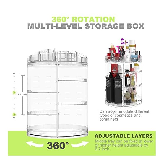 Boxalls Organizador de Maquillaje de Giratorio, Transparentes | Organizador de Cosméticos con Rotación 360 Grados… - Imagen 4