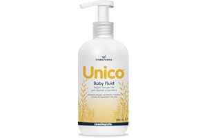 STERILFARMA EVOLUTION Unico Baby Fluid Bagno Doccia emolliente, lenitivo, ingredienti naturali. Igiene e cura del corpo di neonati, bambini ed adulti con pelle delicata, intollerante o predisposta ad allergie (250 ml)