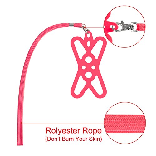 ROCONTRIP Custodia Telefono Imbracatura A Mano Libera Supporto Cordino per iPhone 6 6S 6 Plus iPhone 6S Plus, iPhone 7 and 7 Plus, Samsung, 4.7-5.5 pollici, Silicone (anguria rosso)