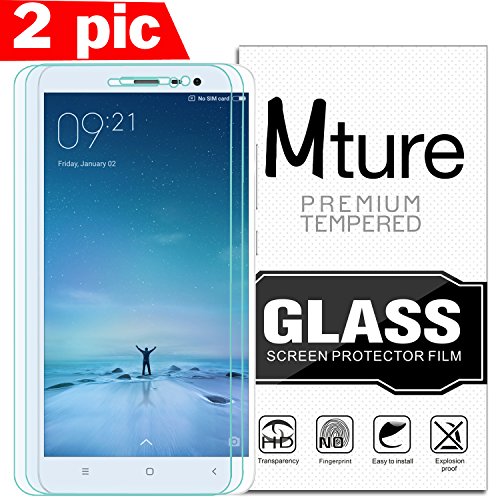 Xiaomi Redmi Note 3 Schutzfolie, Mture Schutzglas für Xiaomi Redmi Hongmi Note 3 Screen Protector Film Ultra Klar Transparent Panzerglas Stressfreie, Blasenfreie Installation, Anti-Fingerabdruck mit Härtegrad 9H Tempered Glass Hartglas Displayschutzfolie (HD Clear) – 2-pack - 2