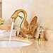 Produktbild Separate Deluxe großen Schwäne, behandeln zwei Badezimmer Waschbecken Mixer-gold