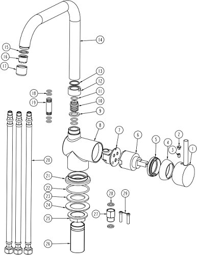 EISL Niederdruck Spültisch-Einhebelmischer Futura aus hochwertigem Edelstahl, 1 Stück, NI182GALPSS - 3