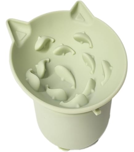 Keramische Verhoogde Anti Slik Kattenbak: WIYETY Slow Feeder Natvoer Gemakkelijk Te Reinigen En Zeer Goed Slip Kattenbak Voor Langzame Voeding Katten Kleine Honden 3189887568