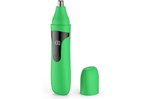 SESATOOK Tondeuse pour les poils de nez, rechargeable, professionnelle, sans douleur, pour les oreilles et les sourcils, avec des lames à double tranchant (Vert)