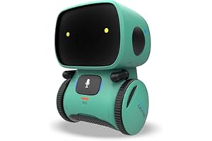 REMOKING Giocattolo intelligente robot per bambini, giocattolo educativo interattivo, regalo per ragazzi e ragazze, controllo touch, controllo vocale, rispondere, musica (verde scuro)