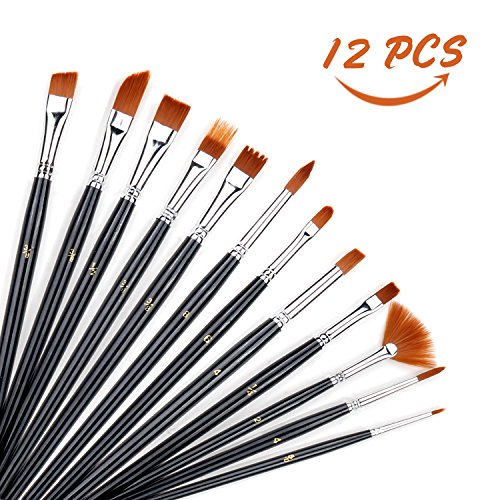 innislink Pinselset Künstler Malen Pinsel Nylon Pinsel Wasserfarbe Pinsel Pinselset Ölmalpinsel für Malen Pinsel 12stk