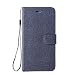 Produktbild LMAZWUFULM Hülle für Samsung Galaxy J3 DUOS (2017) / SM-J330 (5,0 Zoll) PU Leder Magnetverschluss Brieftasche Lederhülle Leinen Muster Stent-Funktion Ledertasche Flip Cover für Galaxy J3 Grau