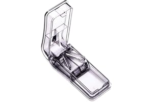 BILLION XIN Tablet Cutter，for Cutting and Crushing Small and Large Pills，with Pill Storage Compartment，1 Pack of Pill Tablets Cutters(Black)