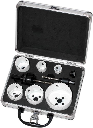 MK Bi-Metall Lochsägensatz 9 tlg. Bohrkronen Dosenbohrer Dosensenker Lochkreissäge