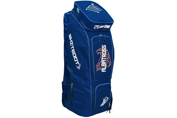 WHITEDOT Sports Albatross Duffle Wheelie Polyester Cricket Kitbag, Navy Blue