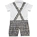 TiaoBug Baby Boys Plaid Romper Jumpsuit Communion Party Gentleman Suit Clothes Outfits 6-9 Months White