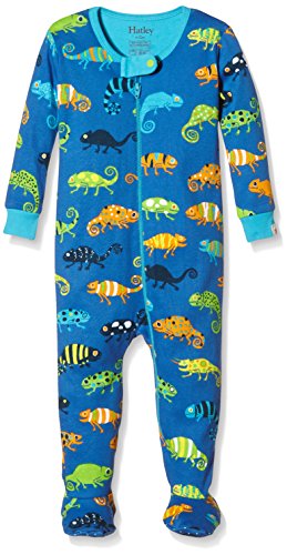 Hatley Baby Boys 0-24m Infant Footed Coverall Crazy Chameleons Footies, Multicoloured (Blue), 18-24 Months