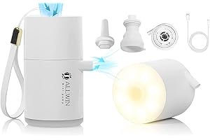 ALLWIN Electric Airbed Pump, Portable Air Pump Mini USB Cordless Pump 1300mah Rechargeable Multifunktional Balloon Pump 3.5kpa With Camping Tent Light, For Air Bed/Air Mattress/Tent/Swimming Ring