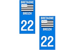 X'TREM autocollant plaque immatriculation département 22 region BRETAGNE stickers departement cotes d'armor saint brieuc