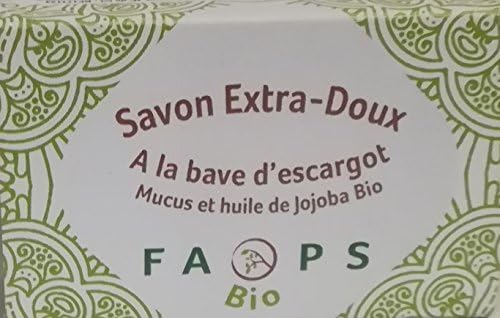 Organic Bar Soap 100 g with French Snail Breeze and Organic Jojoba Oil handmade 100% natural ingredients. 100 % vegetable base, Handmadefomrulated 0 % Sulfates, Silicone, Paraben, EDTA, MIT Alcohol, Colouring agents, phénoxyéthanol, GMO, mineral oil, palm oil, petrochemistry, not tested on animals. 100% Developped and manufactured in France