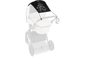 hauck Universal Sonnensegel, Disney Mickey Mouse Black - Baby Sonnenschutz mit UPF 50+ für Kinderwagen, Buggy & Babywanne, Flexibel Verstellbar mit Rollo Funktion, Klein Faltbar, Waschbar