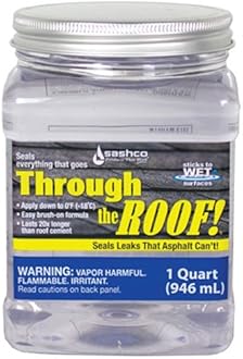 Sashco Through The Roof Sealant, Brush Grade, 1 Quart Can, Clear (Pack of 1)