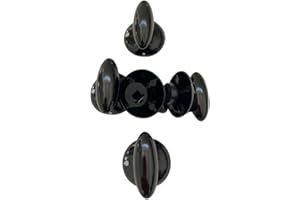 HOMELY Manopole Piano Cottura Comatibili con Franke Country Pulsar – Set 5 Pomelli Cucina Neri – Ricambio Manopole Franke (Fk1330042459) - Foro Innesto 6mm e Gambo Sporgente 8mm