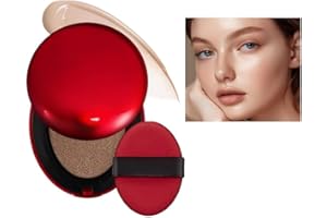 SONGVISON Fondotinta Super Fit Cushion Texture leggera, finitura semi-opaca Copertura costruibile per 72 ore.impermeabile, trucco trasparente Red+Shell+Air si concentra sul mantenimento di un'ottima copertura