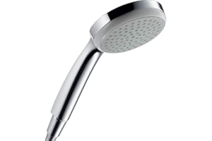 hansgrohe Duschkopf Croma 100, Duschbrause 1 Strahlart, Antikalk-Funktion, Chrom