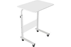 soges Tavolino per computer portatile con ruote, regolabile in altezza, per PC portatile, supporto per computer portatile, 60 x 40 cm