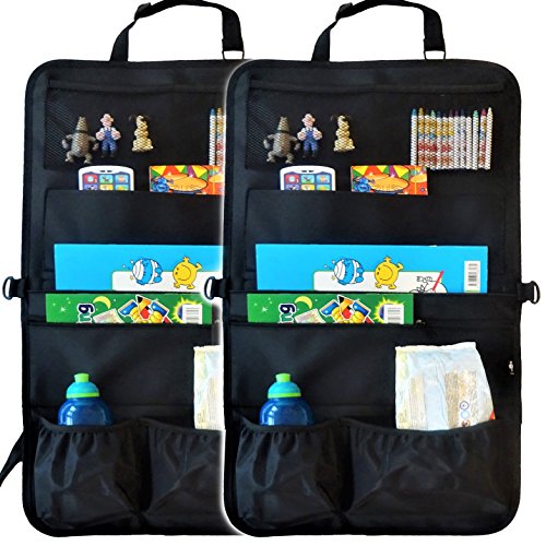Preisvergleich Produktbild Auto Organizer & Sitzschoner für Kinder – mit dem vielfältigen Rücksitz Organizer mit 7 XL Taschen reisen Sie länger in angenehmer Ruhe & sorgen für mehr Ordnung im Auto