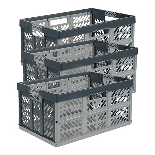 3 x keeeper Profi-Klappbox ”ben” (45 Liter / PP / grau-anthrazit)
