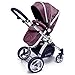 i-Safe System - Hot Chocolate Trio Travel System Pram & Luxury Stroller 3 in 1 Complete With Car Seat + Rain Covers