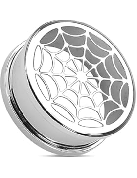 HBJ Unisex Tunnel Plug Spinnennetz Edelstahl PSSCR08