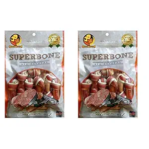 Foodie Puppies Super Bone All Natural Salmon Oil Flavour Knotted Dog Treat, 9 in1 ((Knotted) Salmon Oil, Pack of 2)