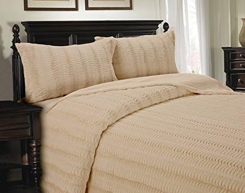 Cathay HomeLofty Luxe Faux Fur Blanket, King, Tan