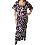 Indiatrendzs Women Maxi Cotton Nighty Printed Sleepwear Comfy Nightwear Evening Dress Free Size