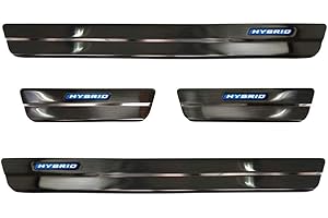 Avisa Seuils de portes inoxydable Noir compatible avec Toyota Corolla XII Sedan/Hatchback/Touring Sports 5-portes 'Hybrid' 2019- 4-pièces