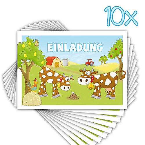 10 EINLADUNGSKARTEN „BAUERNHOF“ zum Kindergeburtstag für Mädchen und Jungen - 4