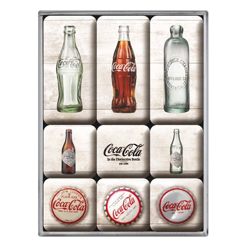 Nostalgic-Art 83082 Magnet-Set Coca-Cola Bottle Timeline, 9-teilig