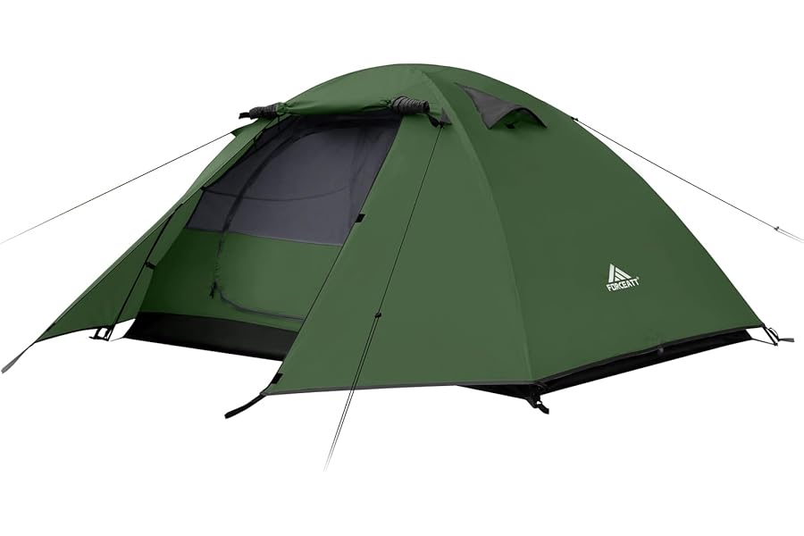 Forceatt Tent, 2-4 Man Tent for Camping, Easy Setup Lightweight Two Doors PU3000mm Waterproof Dome Tent, Windproof Instant Outdoor Tent Suitable for Traveling, Beach, Camping, Hiking, Mountaineering