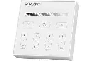 lighteu, Miboxer DC 3 V 2,4 GHz vägg-pekpanel, 4-zons ljusstyrka Dimm fjärrkontroll, kompatibel med dubbel vit lampstyrenhet