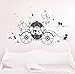 Produktbild Wandtattoo Kutsche Prinzessin Cinderella Sterne Sternenhimmel Sternensticker M1188 (dunkelgrau)