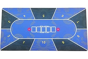 Prevessel Playing Cards Poker Mat, Portable Rubber Table Top Smooth Surface, oise Reduction Layout for Card Games