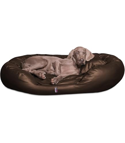 Tierlando Orthopädisches Hundebett Lennart VIP – 140x105 Cm, Mit Visco-Plus-Matratze, Grauer Kunstleder-Velours-Bezug