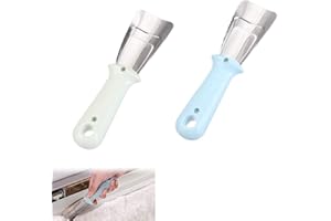 VIENTIANE Paletta per Ghiaccio, 2 Palette Ghiaccio del Frigorifero, Pala per Il Ghiaccio in Acciaio Inossidabile, Raschietto Ghiaccio Frigorifero, Per Scongelare Frigoriferi e Congelatori (Blu e Verde)