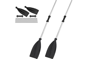 YORKING 2 Pack 128cm Kayak Paddles Adjustable Portable Boat Oars Aluminum Alloy Detachable Afloat Kayak Oars Boat Rafting Canoe Paddle Tool for Inflatable Boat Kayak